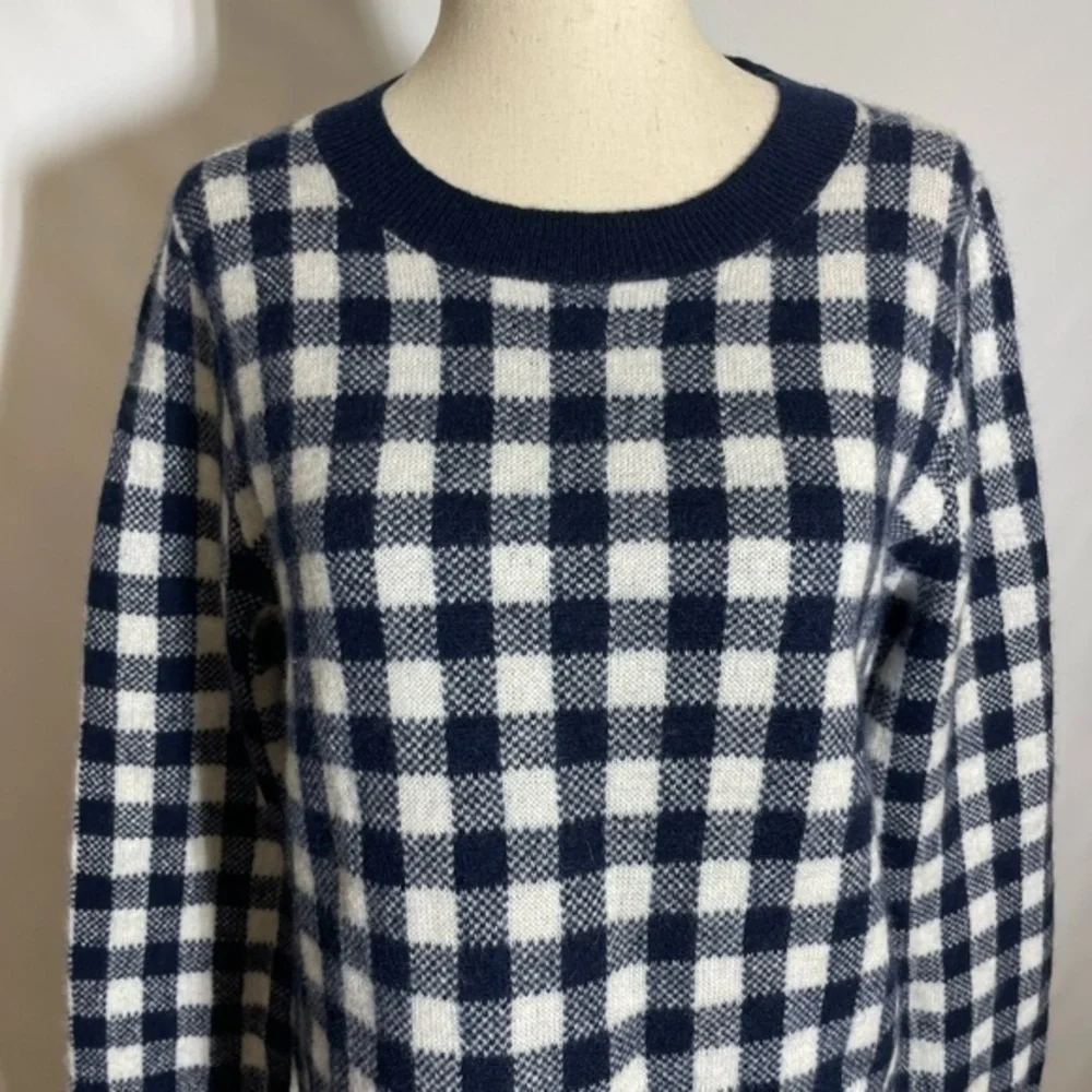 J.Crew • Gingham Checkered Cashmere Sweater S ASO Wednesday Addams
